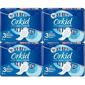 Orkid Hijyenik Ped Ultra Extra Gece&Gündüz 24 Adet (4PK*6)