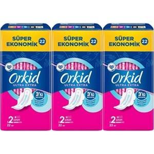 Orkid Hijyenik Ped Ultra Extra Koruma Uzun 66 Adet Süper Ekonomik Pk (3PK*22)