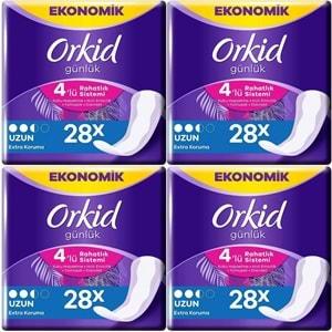 Orkid Günlük Ped Ekstra Koruma Uzun 112 Adet Ekonomik Pk (4PK*28)