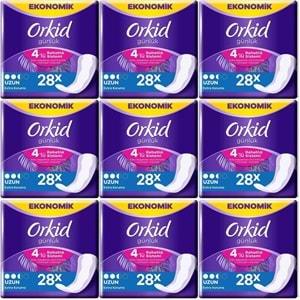 Orkid Günlük Ped Ekstra Koruma Uzun 252 Adet Ekonomik Pk (9PK*28)