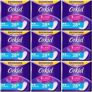 Orkid Günlük Ped Günlük Koruma Normal 252 Adet Ekonomik Paket (Tekli Paketlerde) (9PK*28)