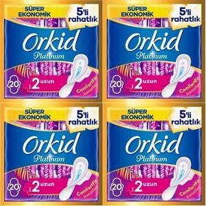 Orkid Platinum Hijyenik Ped Uzun 80 Adet (4PK*20) Süper Ekonomik Pk