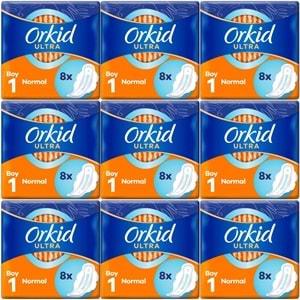 Orkid Hijyenik Ped Ultra Extra Normal 72 Adet Standart Pk (9PK*8)