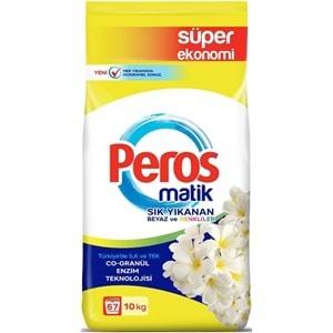 Peros Matik Toz Çamaşır Deterjanı 20KG Yıldız-Yasemin Çiçeği (Beyaz ve Renkli)(134 Yıkama)(2PK*10KG)