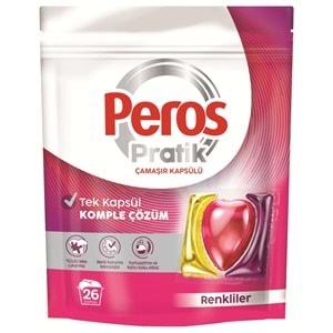 Peros Pratik Matik Çamaşır Deterjanı Kapsülü - Tableti 312 Adet Renkliler (12PK*26)