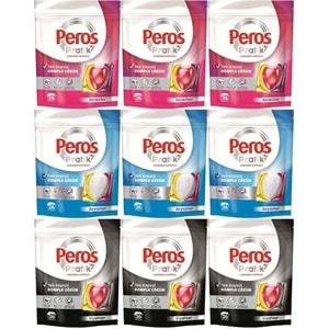 Peros Pratik Matik Çamaşır Deterjanı Kapsülü - Tableti 234 Adet (9PK*26) (Karma Set)