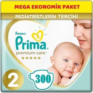Prima Premium Care Bebek Bezi Beden:2 (4-8Kg) Mini 300 Adet Mega Ekonomik Pk