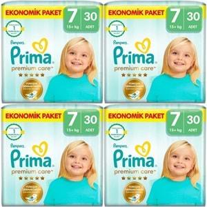 Prima Premium Care Bebek Bezi Beden:7 (15+KG) XXX Large 120 Adet Süper Ekonomik Fırsat Pk