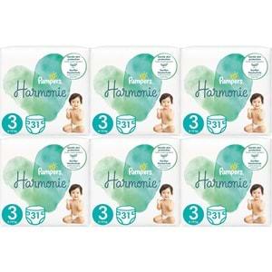 Prima Pampers Harmonie Bebek Bezi Beden:3 (6-10KG) Midi 186 Adet Ekstra Ultra Fırsat Pk