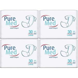 Puremed Hasta Bezi Bel Bantlı Tekstil Yüzey Large L-Büyük 120 Adet (4PK*30)