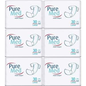 Puremed Hasta Bezi Bel Bantlı Tekstil Yüzey Large L-Büyük 180 Adet (6PK*30)