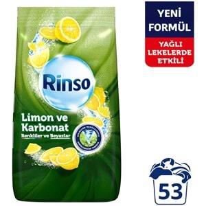 Rinso Matik Toz Deterjan 16KG Limon ve Karbonat / Renkliler ve Beyazlar İçin (2PK*8KG) (106 Yıkama)