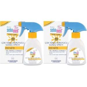 Sebamed Sun Care Bebek Güneş Losyonu Kremi Sprey 50+ Faktör 200ML (Hassas Ciltler İçin) (2 Li Set)