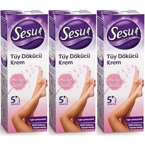 Sesu Tüy Dökücü Krem 40ML Hassas Ciltler (3 Lü Set)