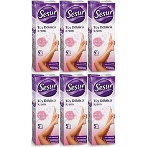 Sesu Tüy Dökücü Krem 40ML Hassas Ciltler (6 Lı Set)