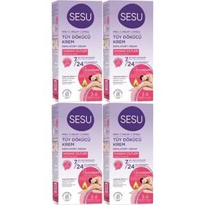 Sesu Tüy Dökücü Krem 40ML Hassas Ciltler/Sensitive (4 Lü Set)