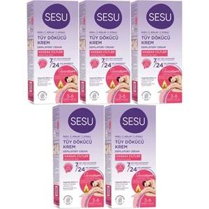 Sesu Tüy Dökücü Krem 40ML Hassas Ciltler/Sensitive (5 Li Set)