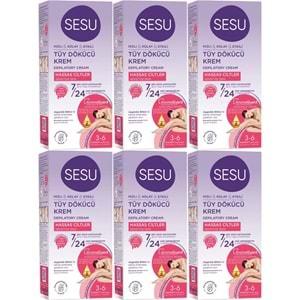 Sesu Tüy Dökücü Krem 40ML Hassas Ciltler/Sensitive (6 Lı Set)