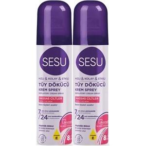 Sesu Tüy Dökücü Köpük Krem Sprey 150ML Hassas Ciltler (2 Li Set)