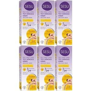 Sesu Tüy Dökücü Krem 100ML Normal Ciltler (6 Lı Set)