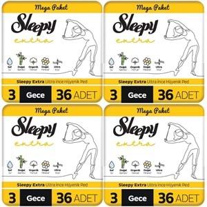 Sleepy Extra Hijyenik Ped Gece 144 Adet Mega Pk (4PK*36)