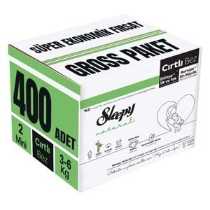 Sleepy Bebek Bezi Natural Beden:2 (3-6KG) Mini 400 Adet Süper Ekonomik Fırsat Gross Pk