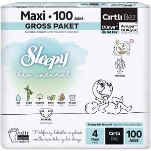 Sleepy Bebek Bezi Bio Natural Beden:4 (7-16KG) Maxi 200 Adet Süper Ekonomik Gross Pk