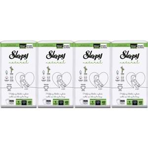 Sleepy Bebek Bezi Natural Beden:1 (2-5KG) Yeni Doğan Newborn 168 Adet Jumbo Pk (4PK*42)