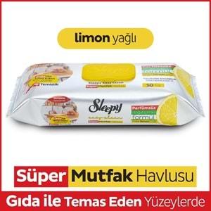 Sleepy Easy Clean Yüzey Temizlik Mutfak Havlusu -Mendili 50 Yaprak Limon Yağlı (5Li Set) 250 Yaprak