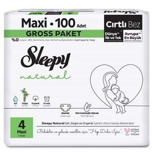 Sleepy Bebek Bezi Natural Beden:4 (7-14KG) Maxi 300 Adet Aylık Ultra Pk