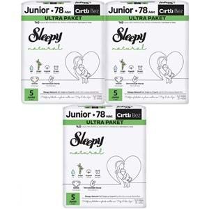Sleepy Bebek Bezi Natural Beden:5 (11-18KG) Junior 234 Adet Aylık Ultra Pk