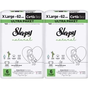 Sleepy Bebek Bezi Natural Beden:6 (15-25KG) Extra Large 124 Adet Ekonomik Ultra Pk