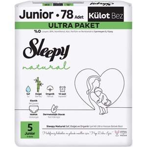 Sleepy Külot Bebek Bezi Natural Beden:5 (11-18KG) Junior 156 Adet Ekonomik Ultra Pk