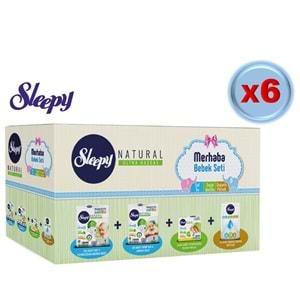 Sleepy Merhaba Bebek Seti Yeni Doğan Doğuma Hazırlık (6 Lı Set) Naturel Bebek Bezi