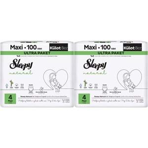 Sleepy Külot Bebek Bezi Natural Beden:4 (7-14KG) Maxi 200 Adet Süper Ekonomik Gross Pk