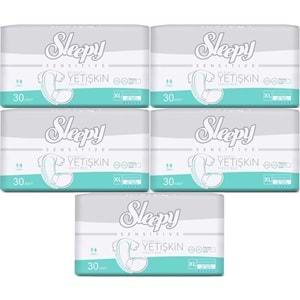 Sleepy Yetişkin Hasta Bezi Bel Bantlı XL - Extra Large - Ekstra Large 150 Adet (5PK*30)