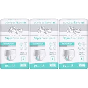 Sleepy Hasta Bezi Yetişkin Emici Külot S - Küçük - Small 90 Adet (3PK*30)