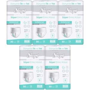 Sleepy Hasta Bezi Yetişkin Emici Külot S - Küçük - Small 150 Adet (5PK*30)