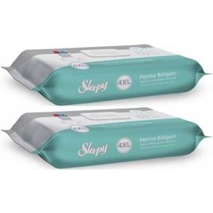 Sleepy Perine Bölgesi ve Vücut Temizleme Islak Mendil Havlu 50 Yaprak (Ebat 4XL) (2 Li Set)