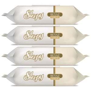 Sleepy Islak Havlu Mendil 90 Yaprak (4 Lü Set) Beyaz Sabun Kokulu Plastik Kapaklı (360 Yaprak)