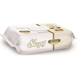 Sleepy Islak Havlu Mendil 90 Yaprak (5 Li Set) Beyaz Sabun Kokulu Plastik Kapaklı (450 Yaprak)