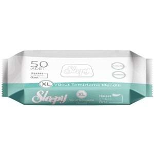 Sleepy Hasta Vücut Temizleme Islak Mendil Havlu 50 Yaprak XL 18 Li Set