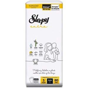 Sleepy Bebek Bezi Extra Beden:5 (11-18Kg) Junior 320 Adet Avantaj Ultra Pk (4PK*80)