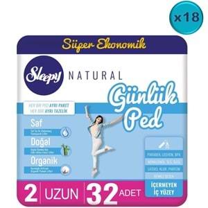 Sleepy Natural Günlük Ped Uzun 576 Adet Süper Ekonomik Pk (18PK*32)