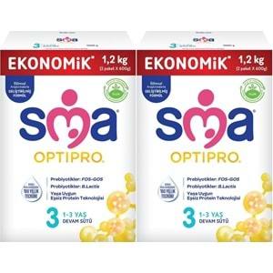 Sma Optipro 1200GR No:3 Devam Sütü (1-3 Yaş) Kutu (2 Li Set)