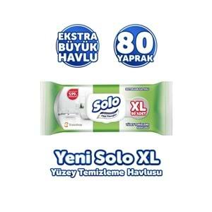 Solo Yüzey Temizlik Havlusu 80 Yaprak XL Deterjan Katkılı Plastik Kapaklı (2 Li Set) 160 Yaprak