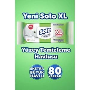 Solo Yüzey Temizlik Havlusu 80 Yaprak XL Deterjan Katkılı Plastik Kapaklı (2 Li Set) 160 Yaprak