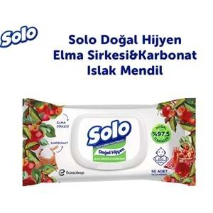 Solo Islak Havlu Mendil 50 Yaprak Elma Sirkesi & Karbonat (6 Lı Set) (2PK*3) 300 Yaprak