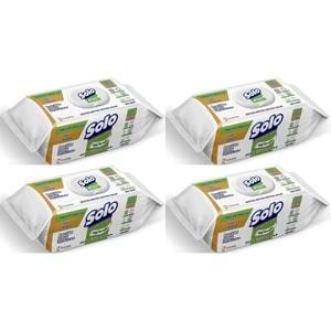 Solo Yüzey Temizlik Havlusu - Mendili 100 Yaprak Beyaz Sabun Ferahlığı (4 Lü Set) 400 Yaprak