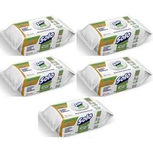 Solo Yüzey Temizlik Havlusu - Mendili 100 Yaprak Beyaz Sabun Ferahlığı (5 Li Set) 500 Yaprak